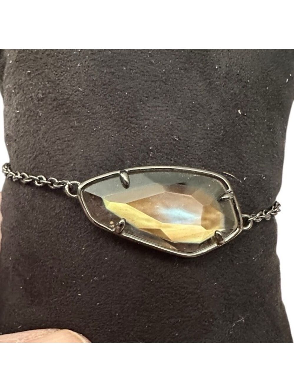 Kendra Scott Cambel Black Mother of Pearl Bolo Style Bracelet 1402